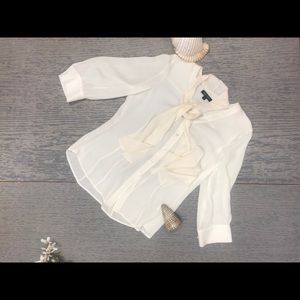 NWOT Paper White Sheer Button Up Blouse
